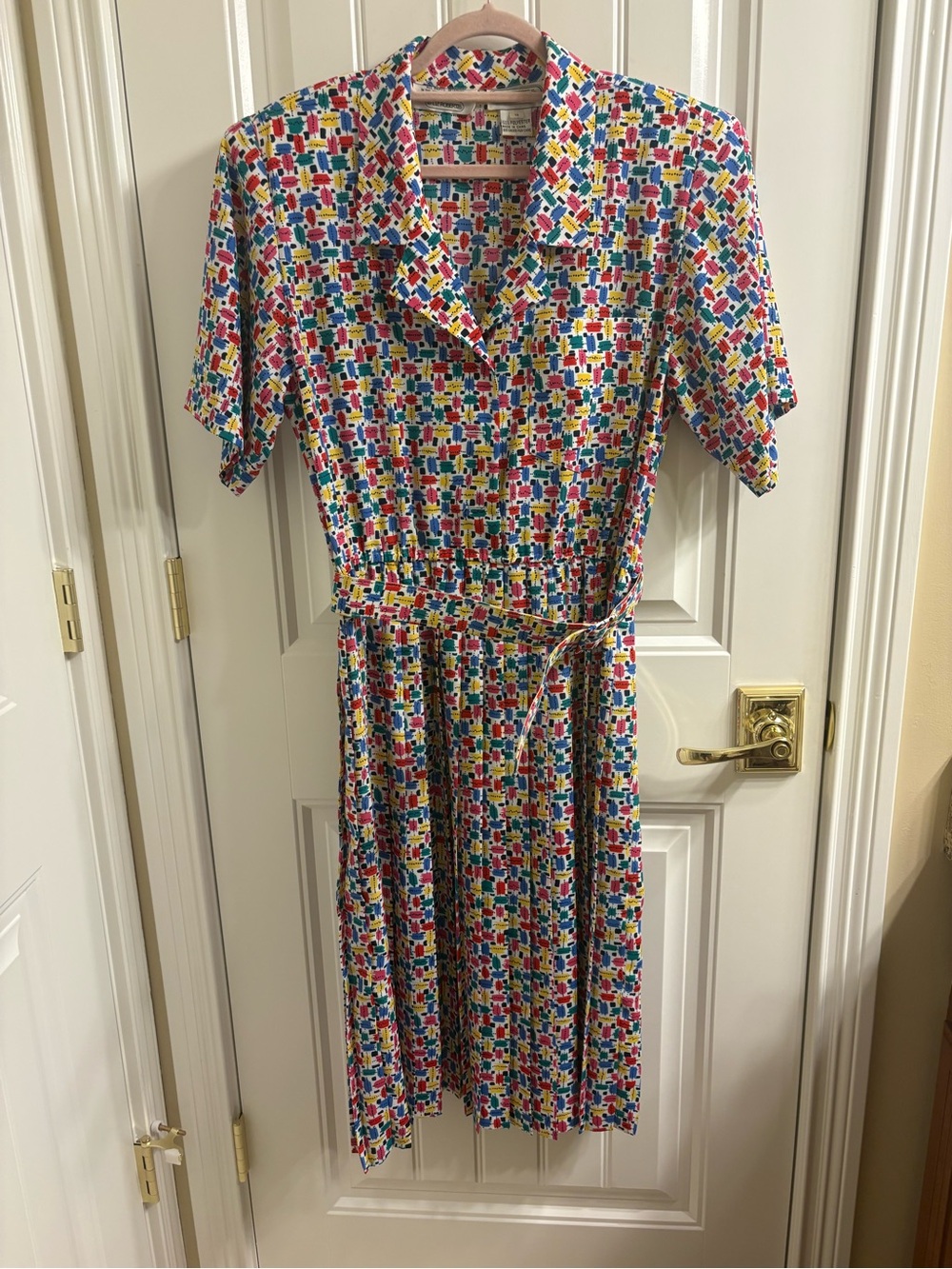 Vintage Liz Roberts Petites 80's Dress Housewife Secretary Style  Size 14  Pink
